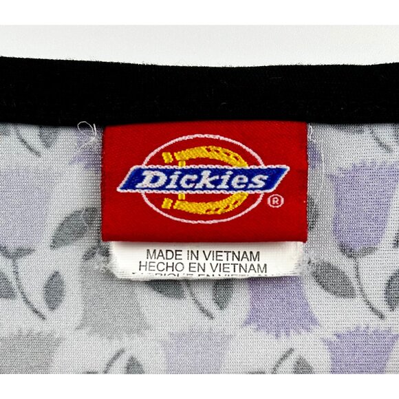 Dickies Women’s V-Neck Purple Floral Tunic Top w/ Deep Pockets Sz MEDIUM - Picture 2 of 8